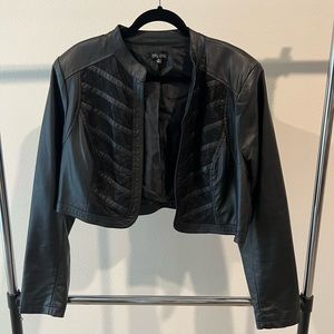 Pleather Lace insert crop jacket